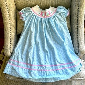 Girls smocked bunny dress - worn 1x!